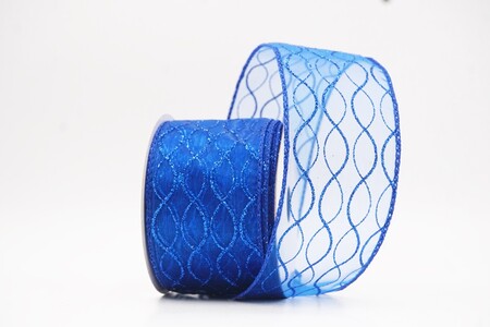 Blauw glitterend ogee-rasterdraadlint_KW0472GC-4-151